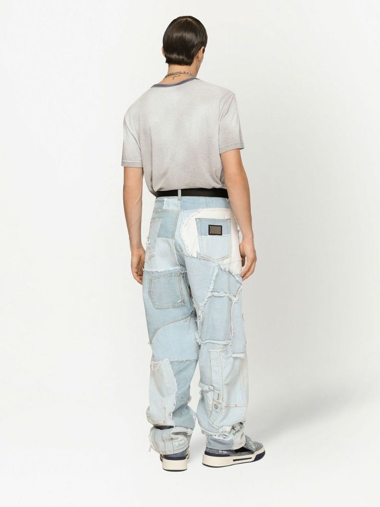 Grey Logo Print Cotton T-shirt