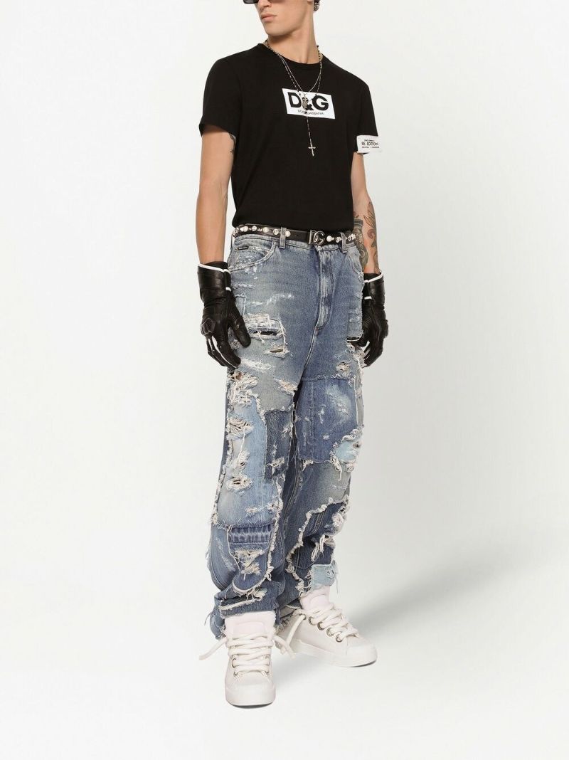 Black Logo Print Cotton T-shirt