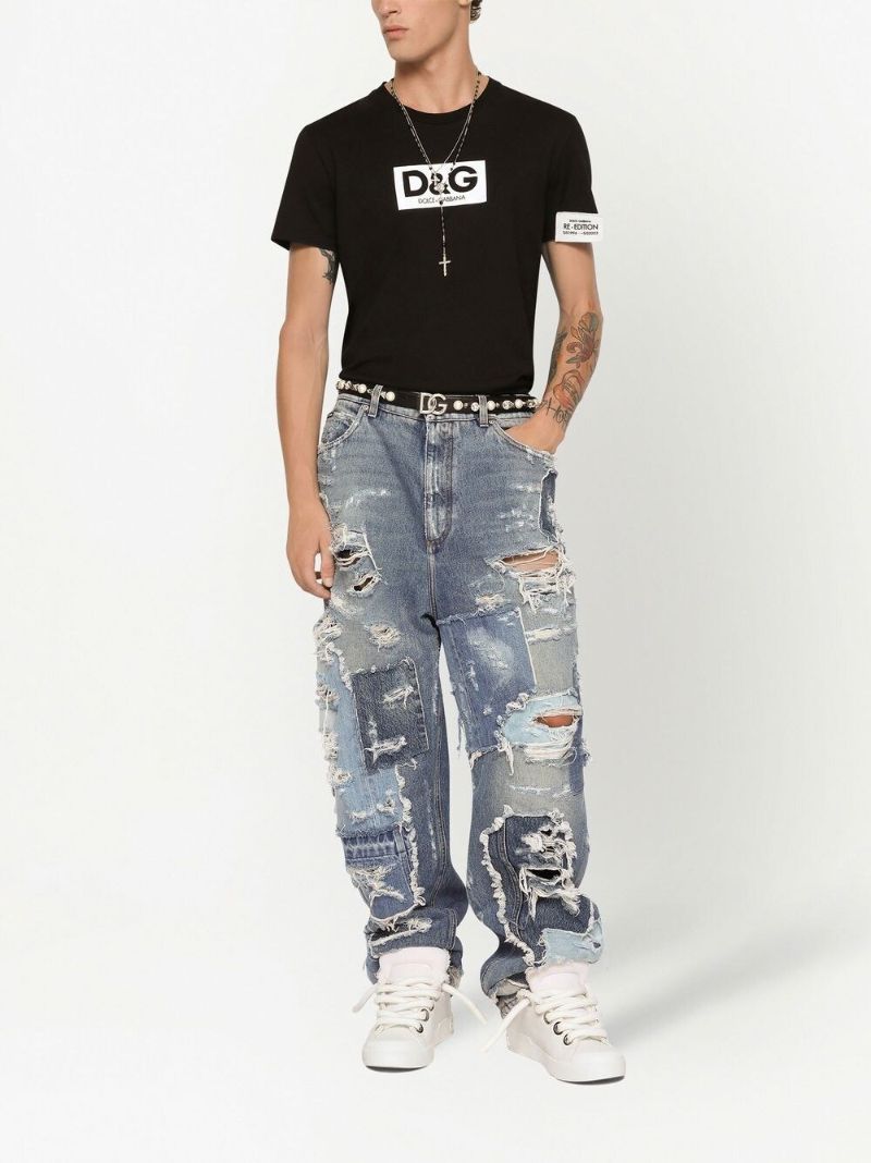 Black Logo Print Cotton T-shirt