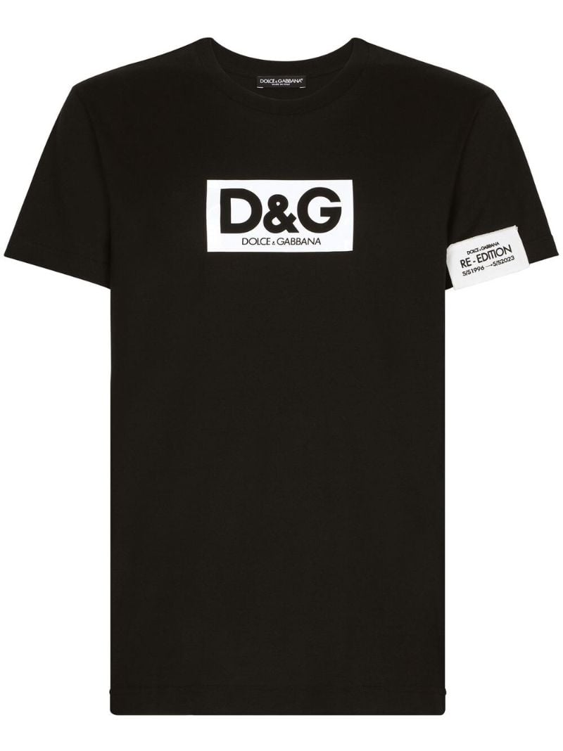 Black Logo Print Cotton T-shirt