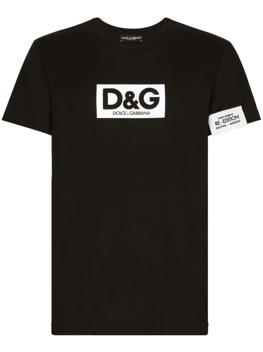 Black Logo Print Cotton T-shirt