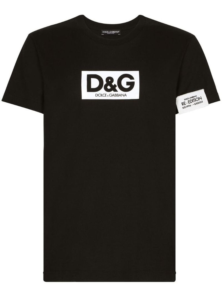 Black Logo Print Cotton T-shirt