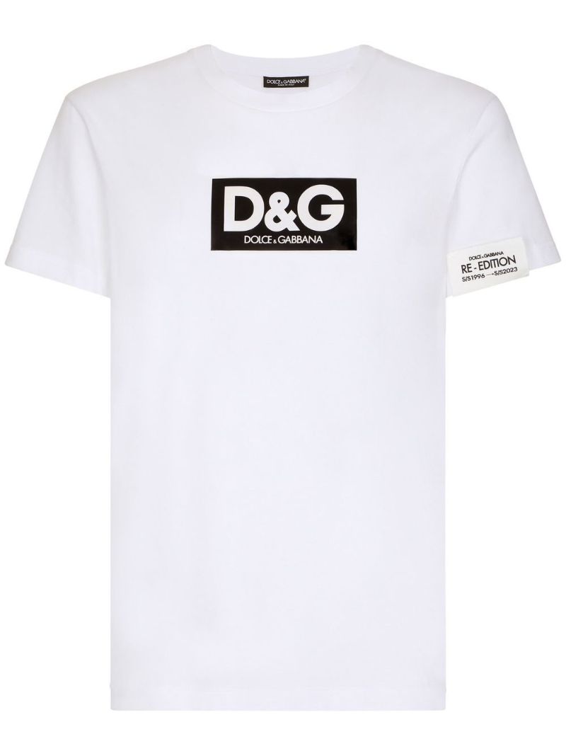 White Logo Print T-shirt