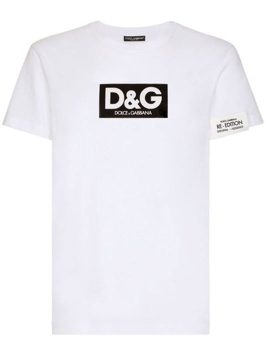 White Logo Print T-shirt