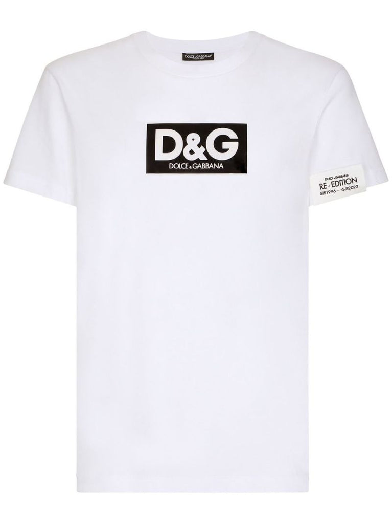 White Logo Print T-shirt