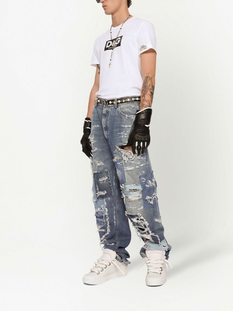 White Logo Print T-shirt