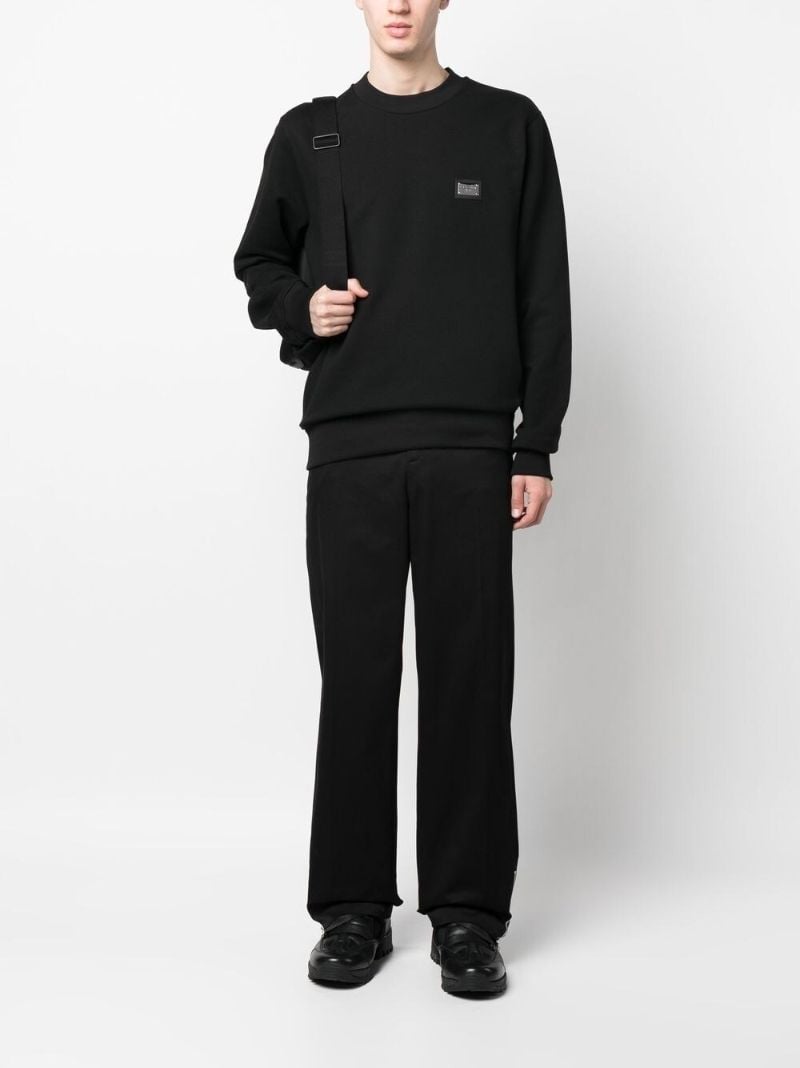 Black Logo Plaque Cotton Sweatshirt