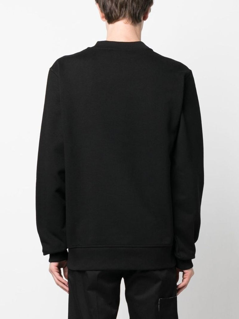 Black Logo Plaque Cotton Sweatshirt
