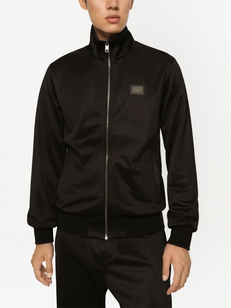 Black Technical Jersey Zip Sweatshirt