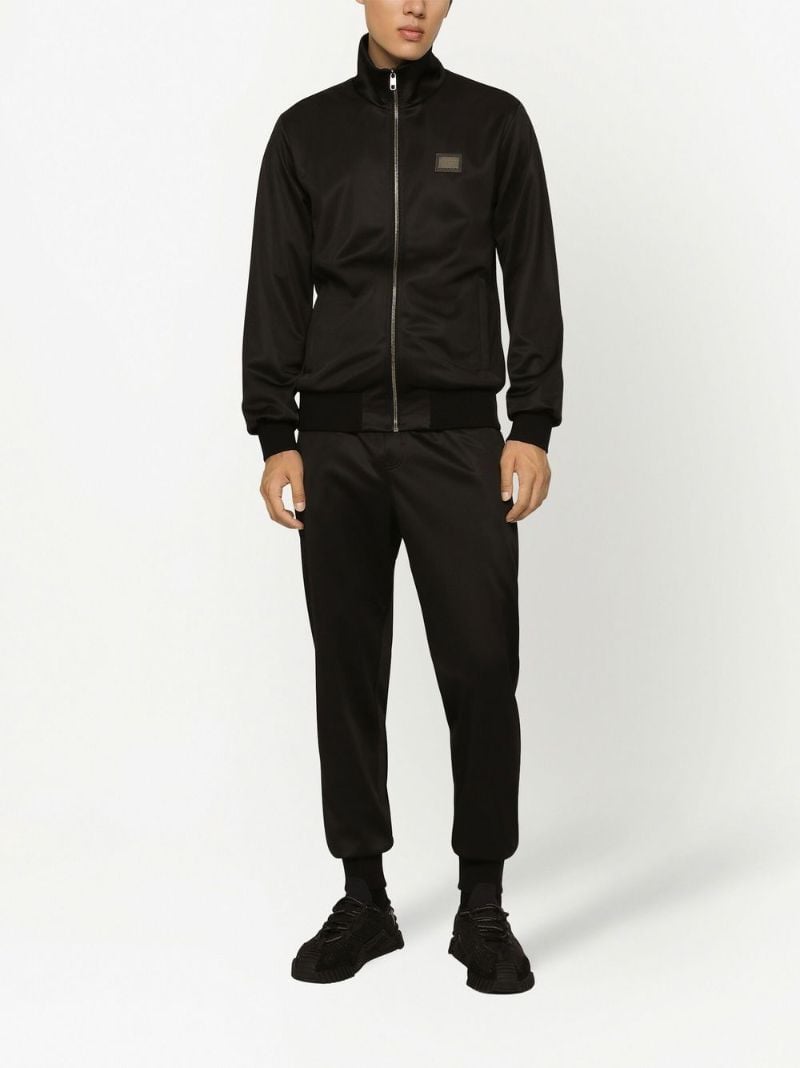 Black Technical Jersey Zip Sweatshirt