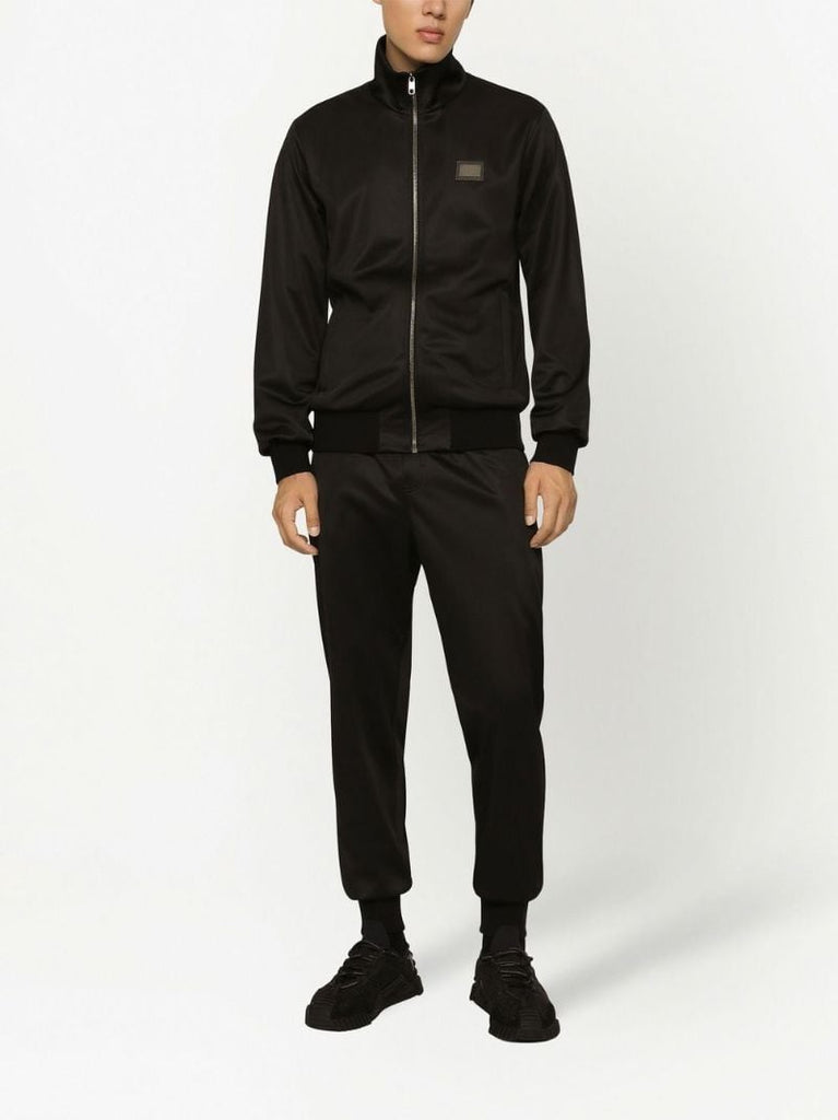 Black Technical Jersey Zip Sweatshirt