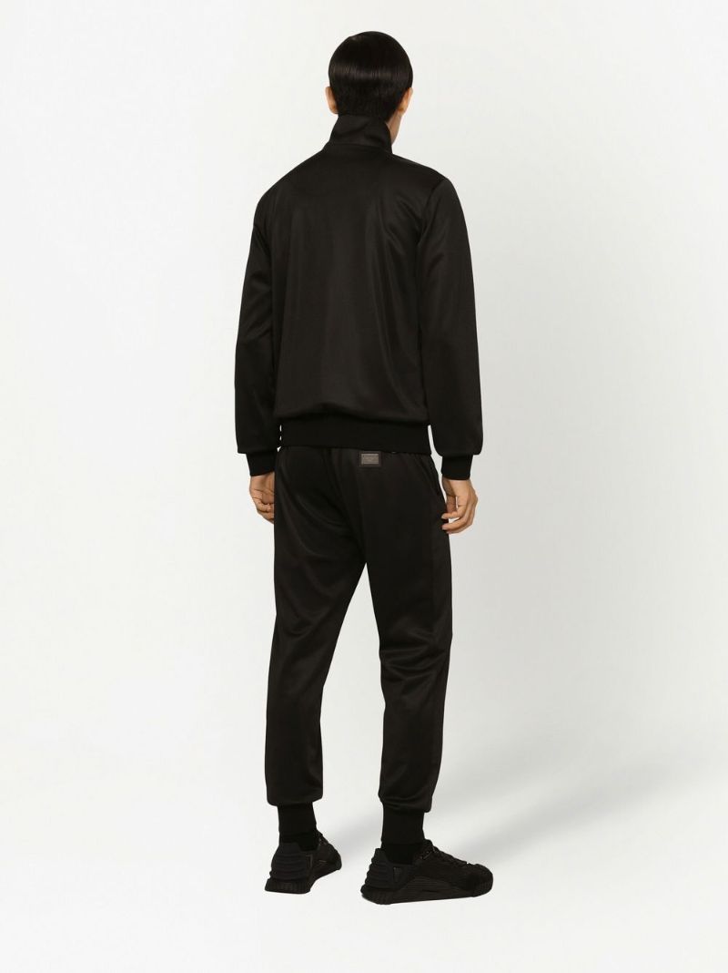 Black Technical Jersey Zip Sweatshirt