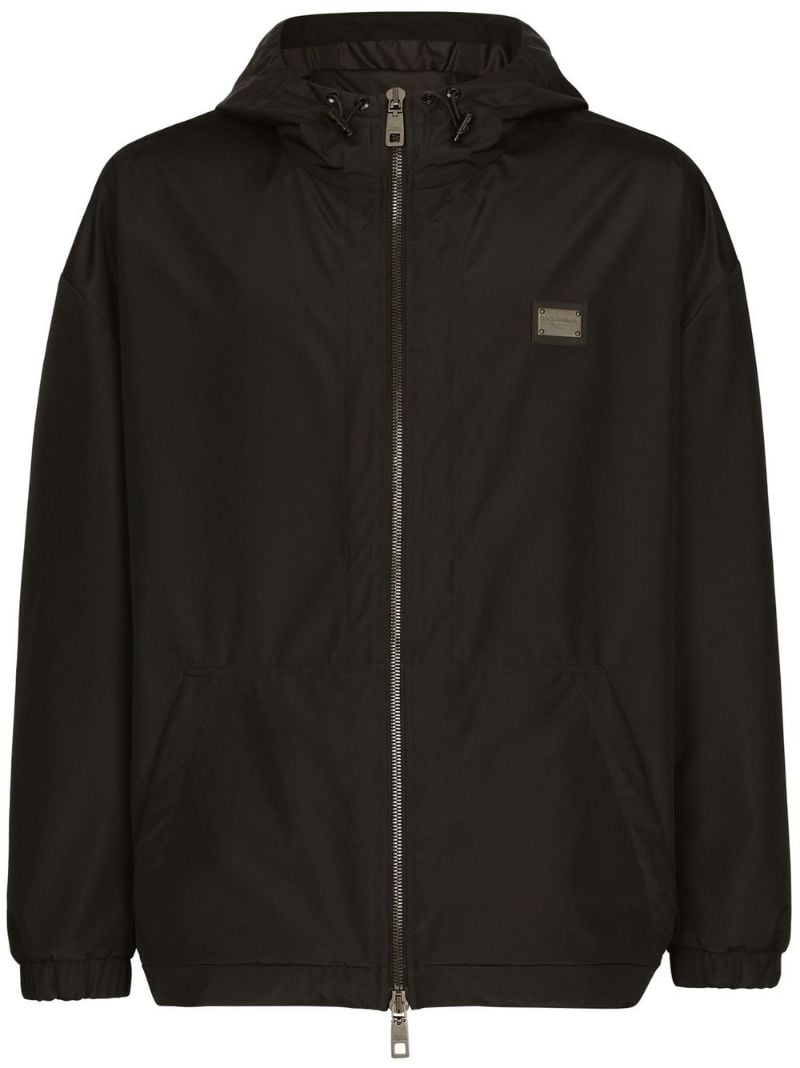 Branded Tag Hooded Jacket