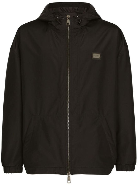 Branded Tag Hooded Jacket