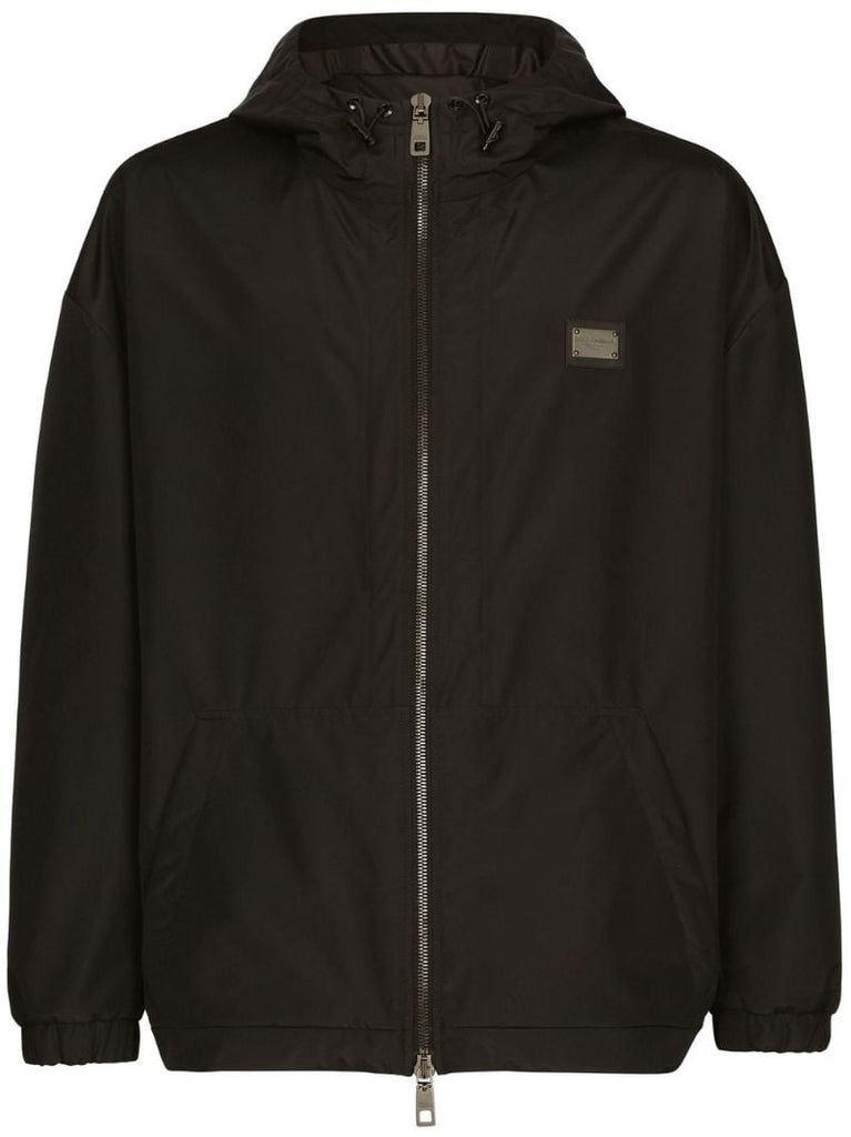 Branded Tag Hooded Jacket