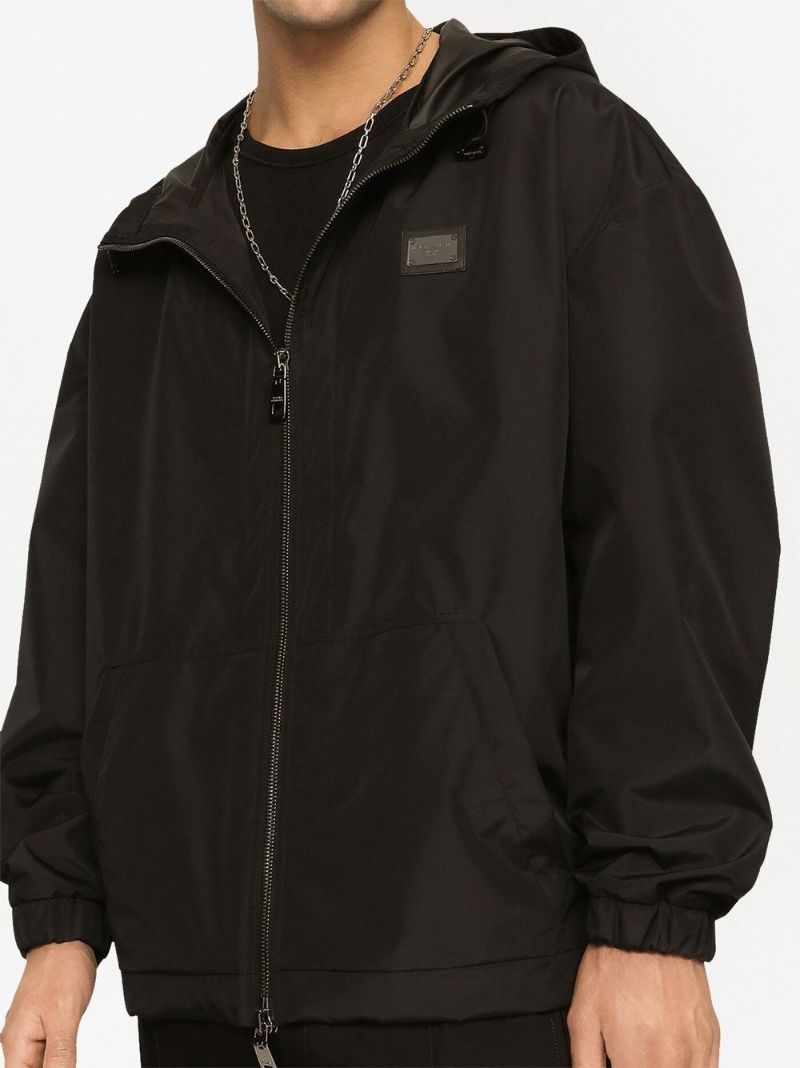 Branded Tag Hooded Jacket