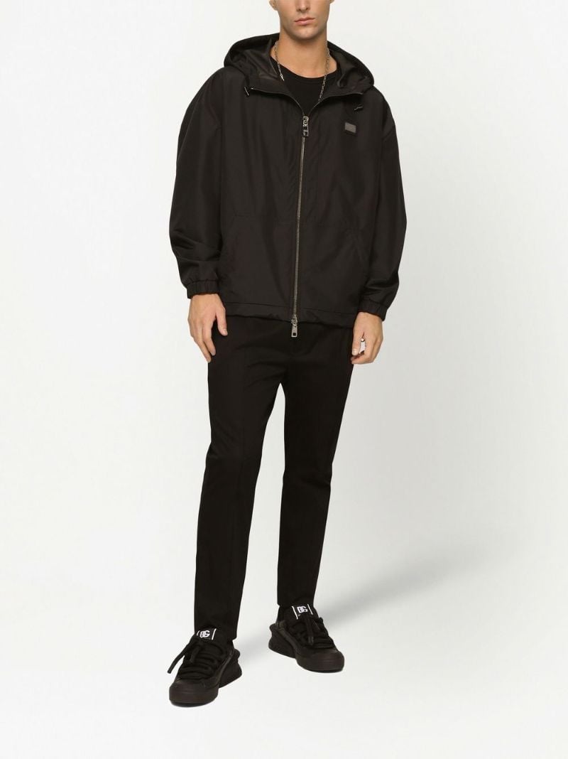 Branded Tag Hooded Jacket