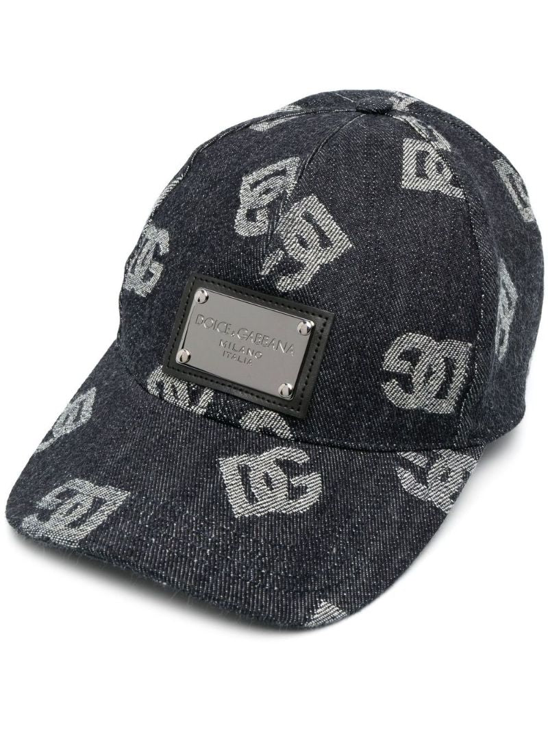 Black Monogram Logo Baseball Cap
