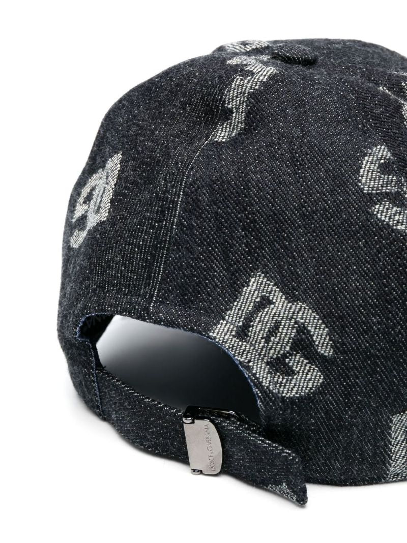 Black Monogram Logo Baseball Cap