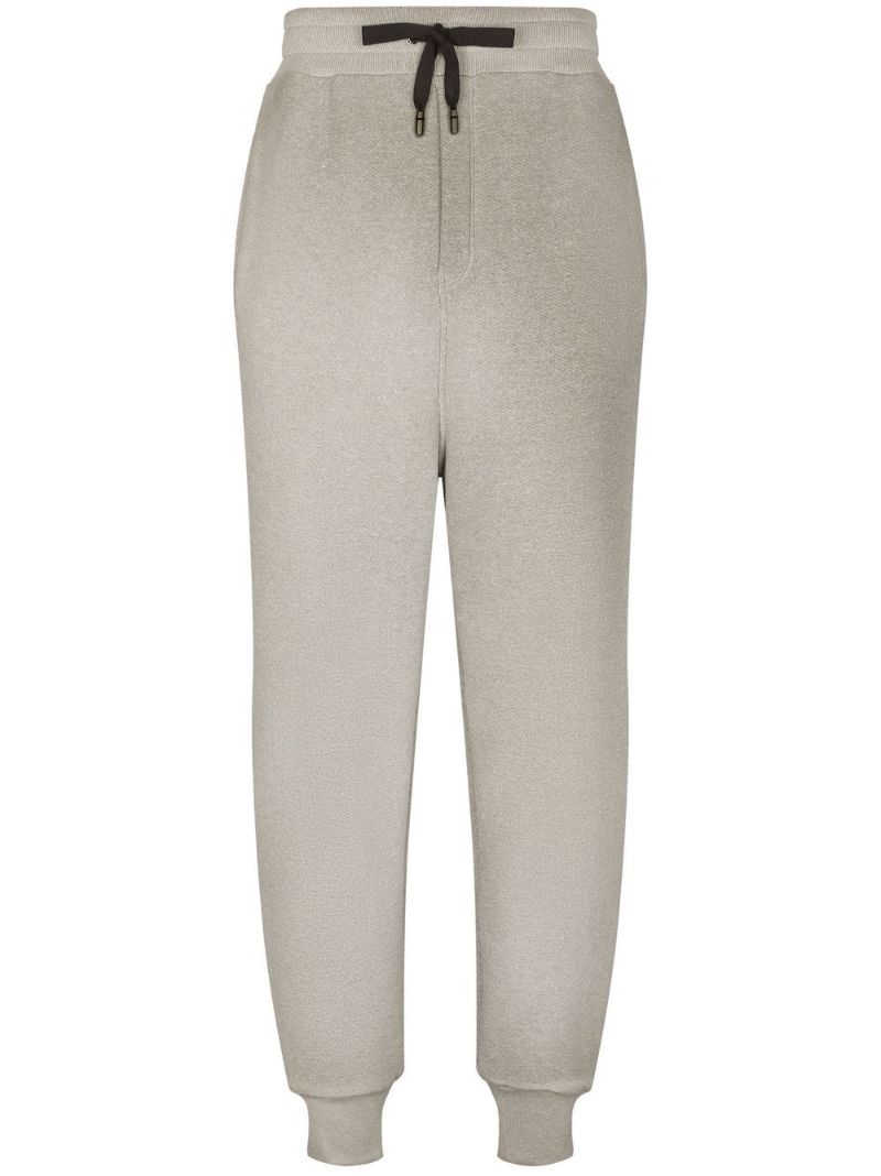Grey Logo Print Cotton Track Pants