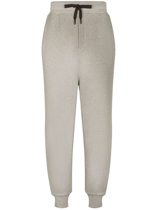 Grey Logo Print Cotton Track Pants