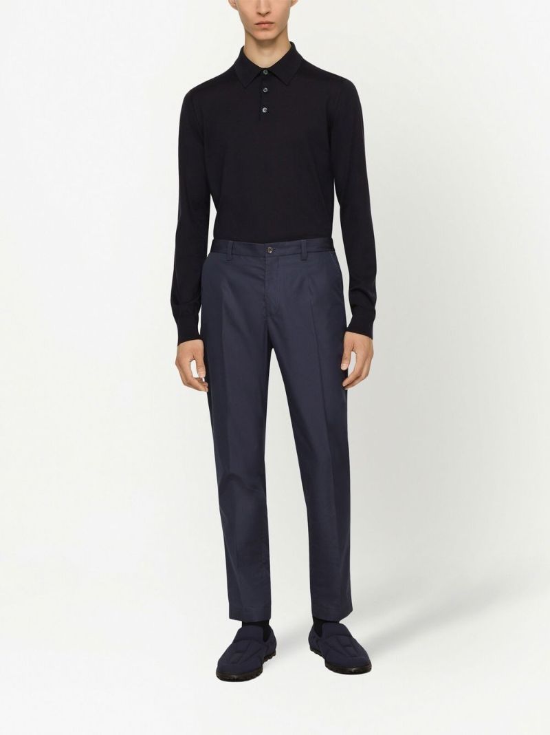Black Silk Polo Sweater
