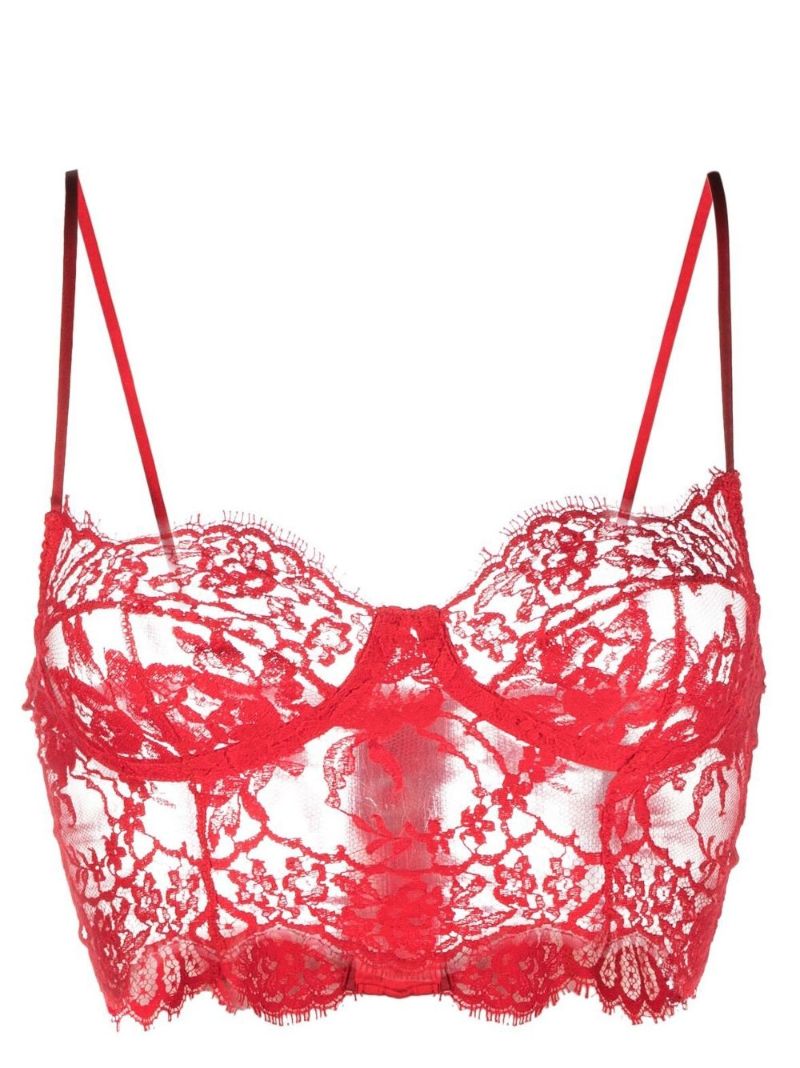 Red Lace Bralette Top