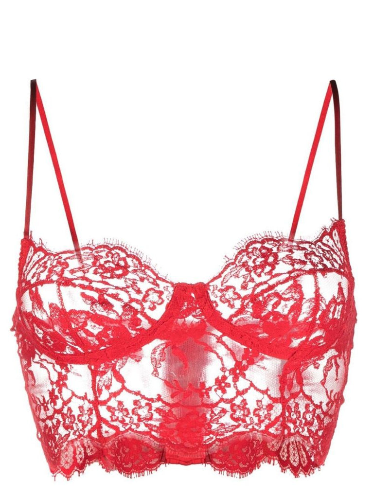 Red Lace Bralette Top