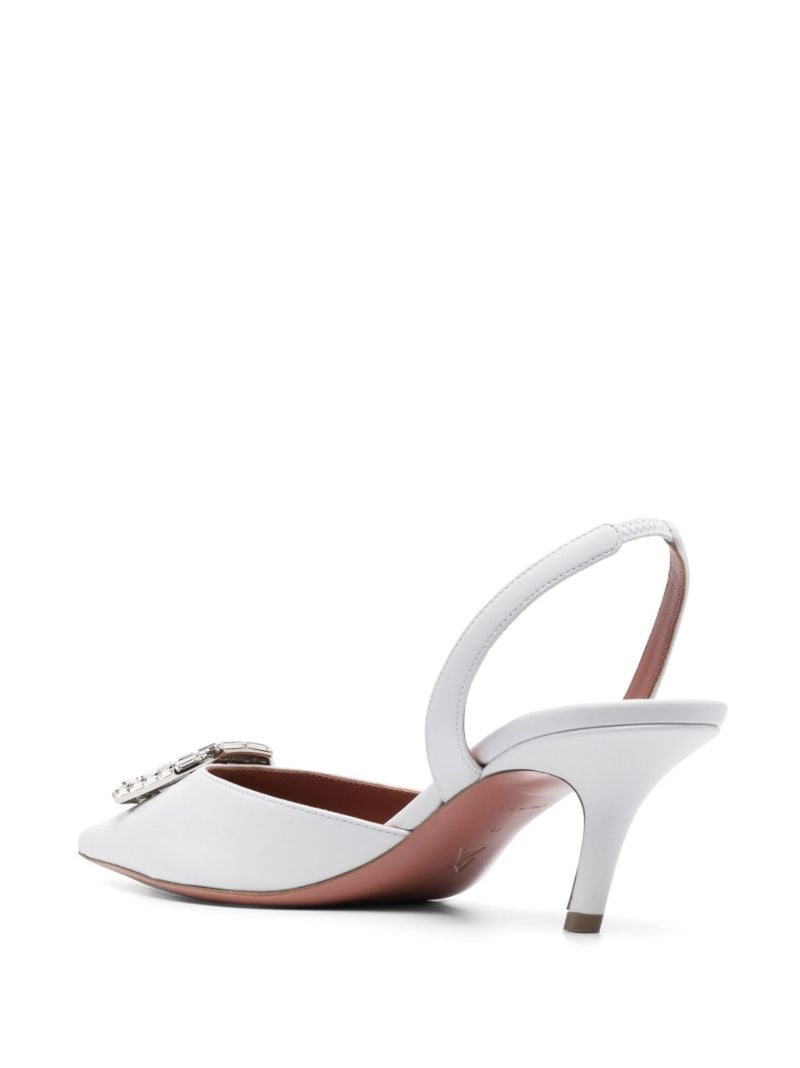 White Camelia 60 Pointed Slingback Pumps