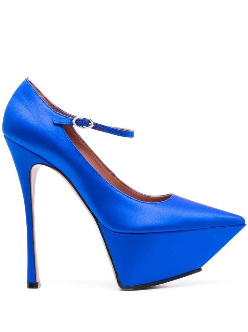 Blue Angelica 150 Satin Pumps