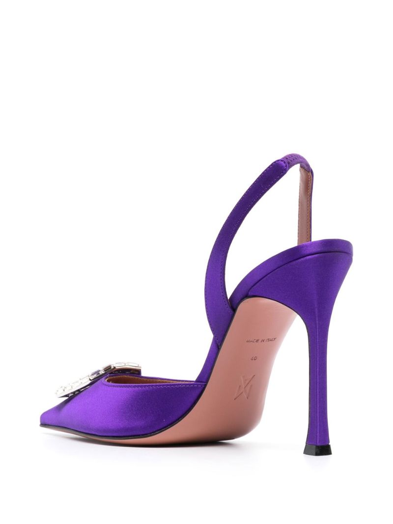 Purple Camelia 105 Crystal Slingback Pumps