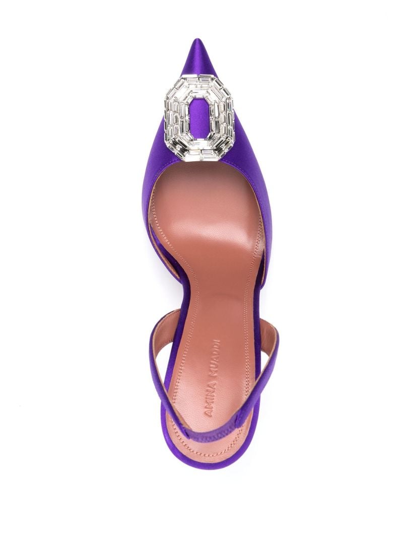Purple Camelia 105 Crystal Slingback Pumps