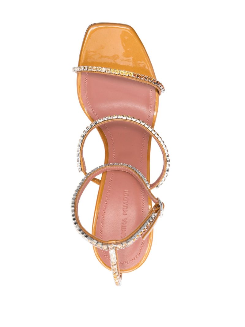 Orange Gilda 95 Crystal Leather Sandals