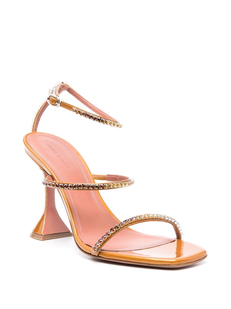 Orange Gilda 95 Crystal Leather Sandals