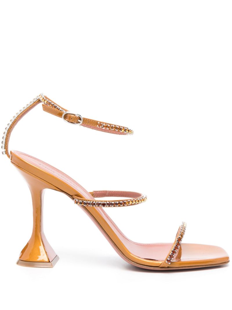 Orange Gilda 95 Crystal Leather Sandals