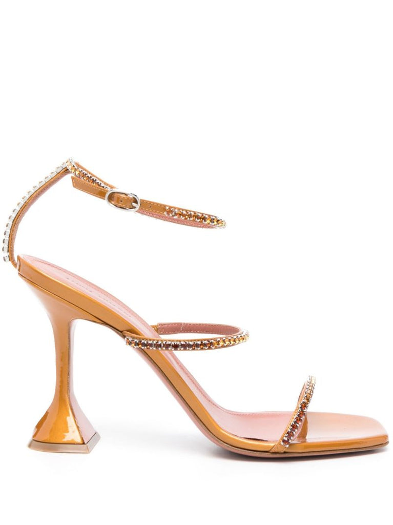 Orange Gilda 95 Crystal Leather Sandals