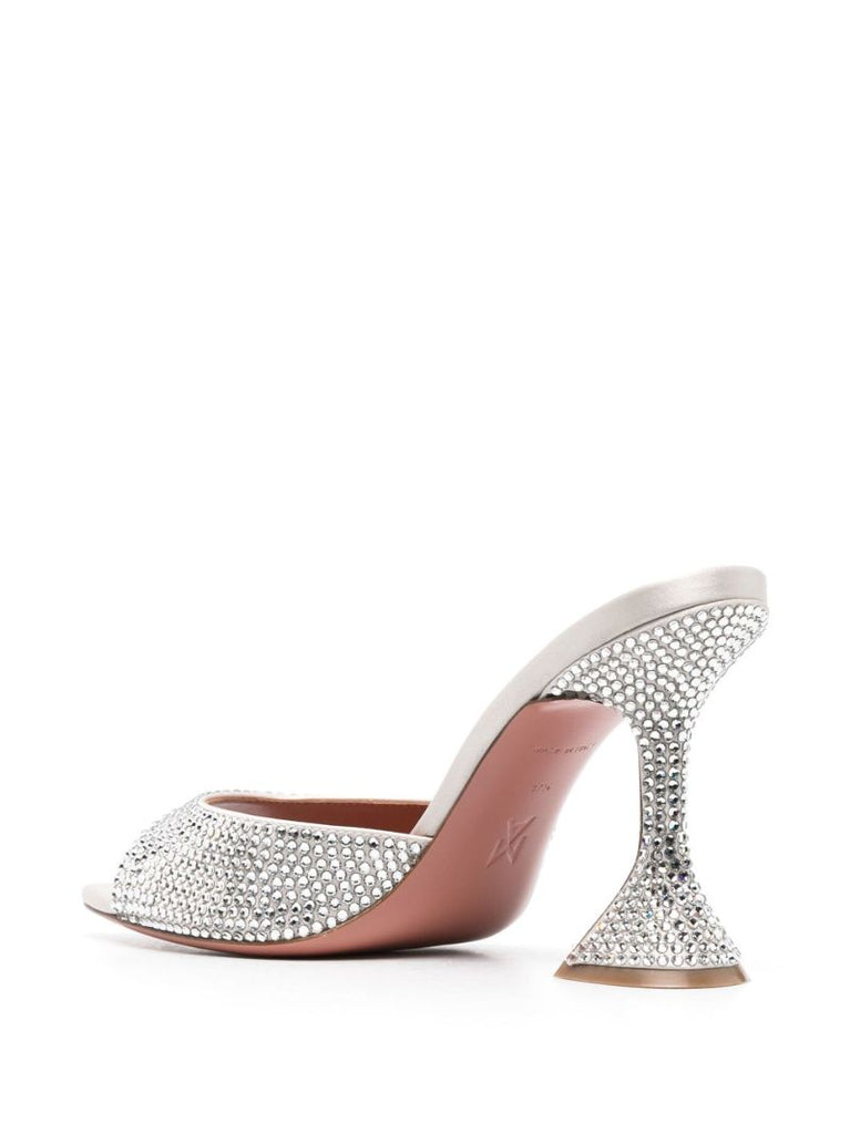 Silver-tone Caroline 95 Crystal-embellished Mules