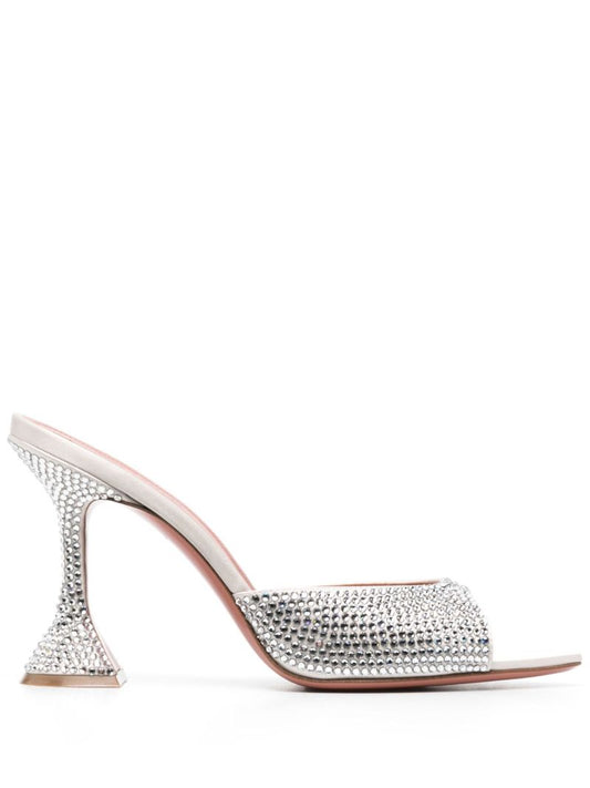 Silver-tone Caroline 95 Crystal-embellished Mules