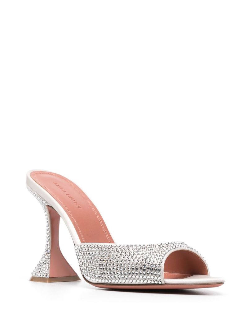 Silver-tone Caroline 95 Crystal-embellished Mules