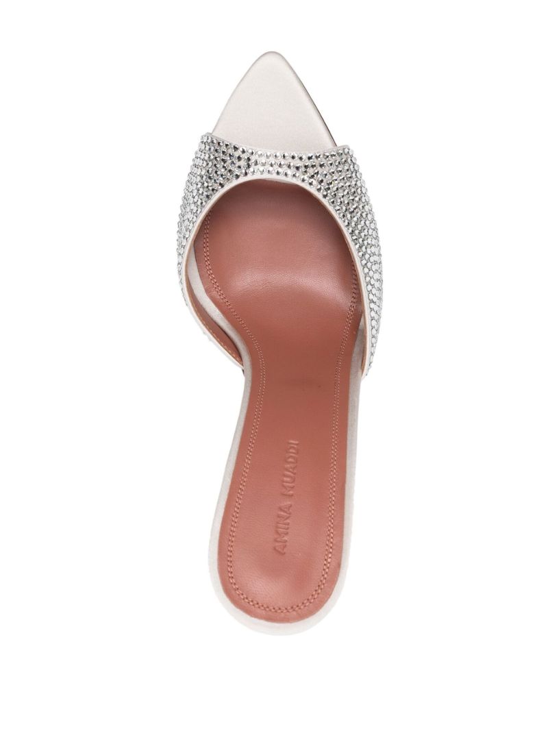Silver-tone Caroline 95 Crystal-embellished Mules