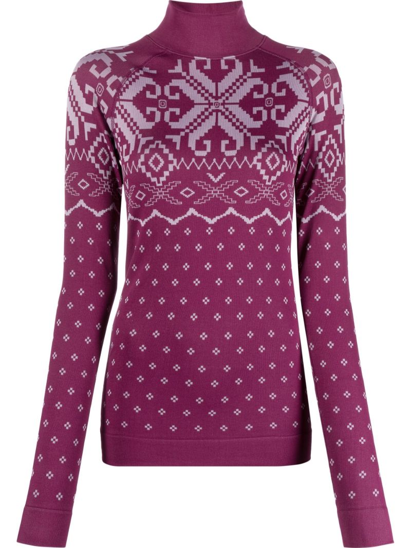 Pink Fair Isle Base Layer Ski Top