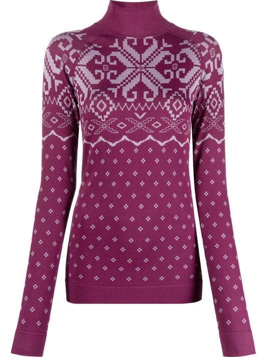 Pink Fair Isle Base Layer Ski Top