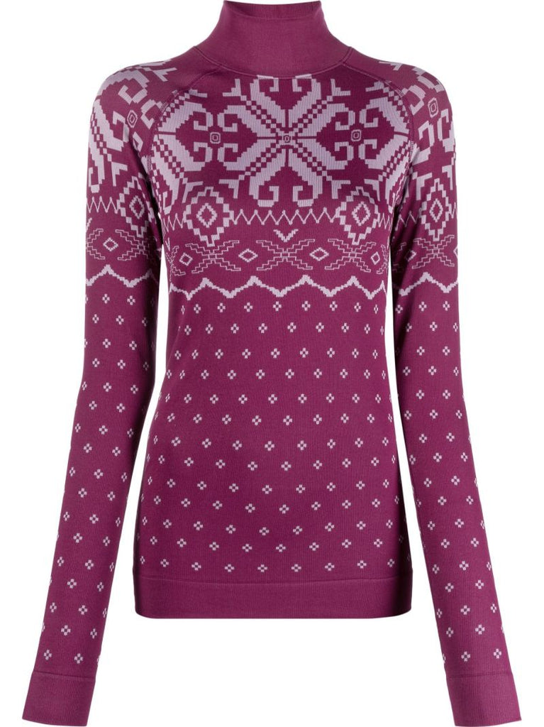 Pink Fair Isle Base Layer Ski Top