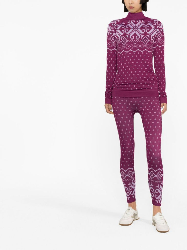 Pink Fair Isle Base Layer Ski Top