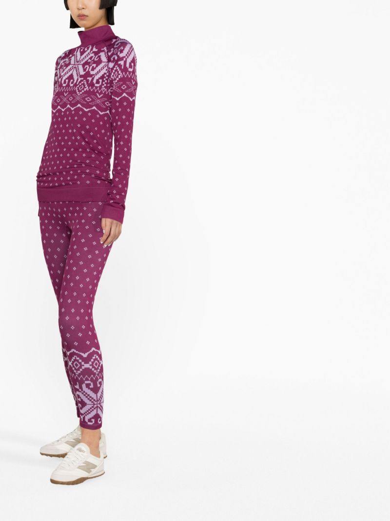 Pink Fair Isle Base Layer Ski Top