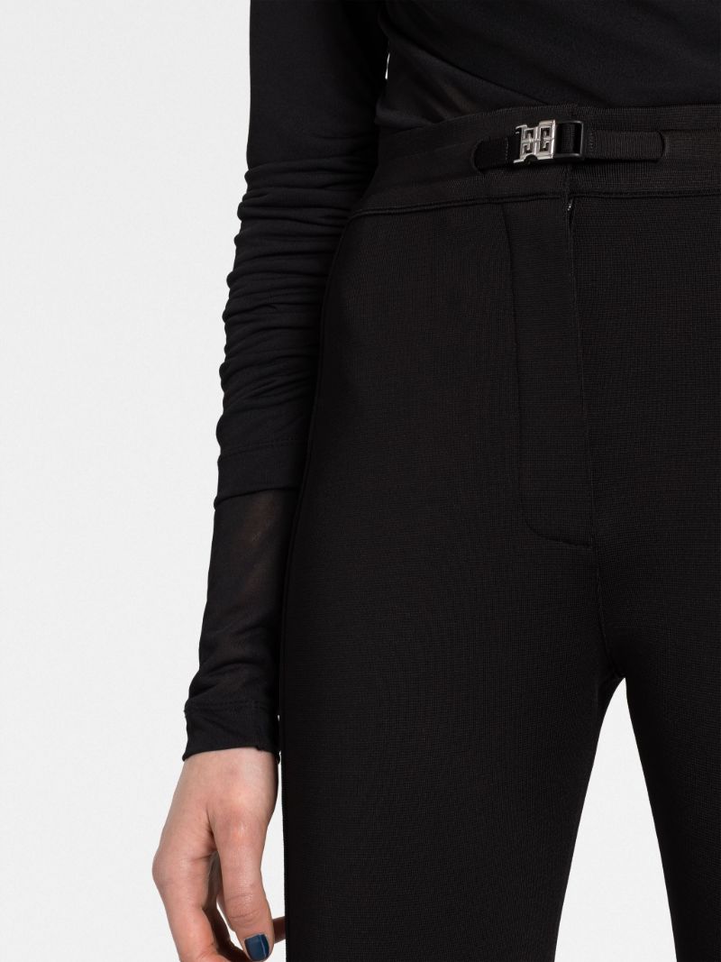 Black High-waisted Flared Trousers