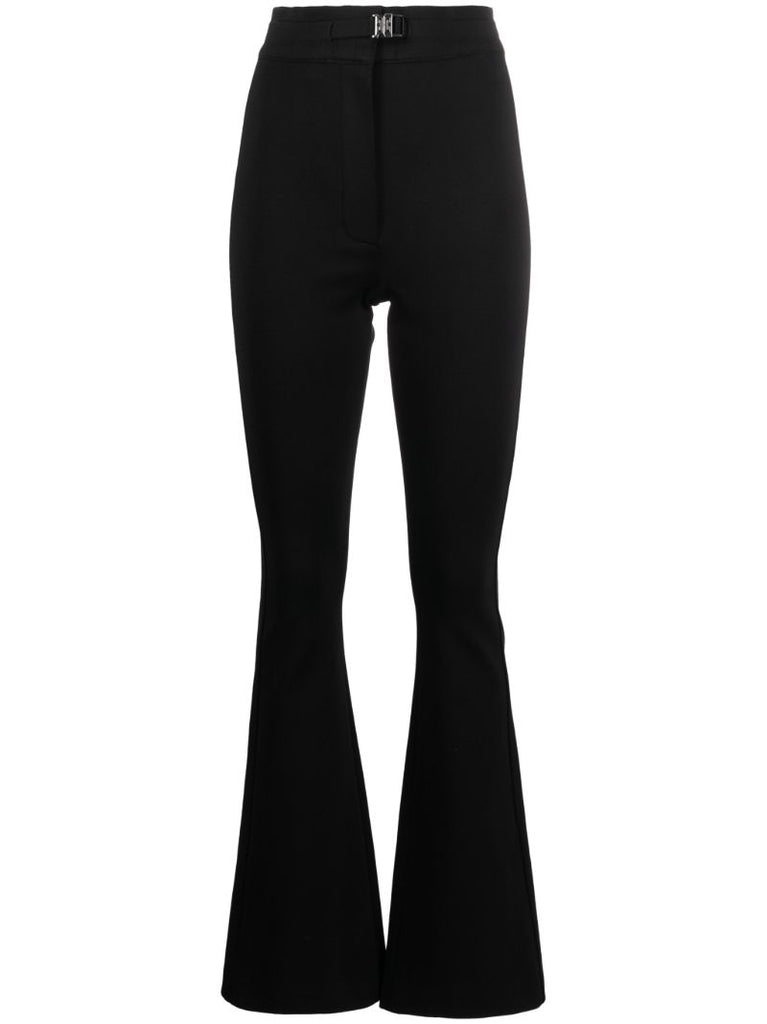 Black High-waisted Flared Trousers