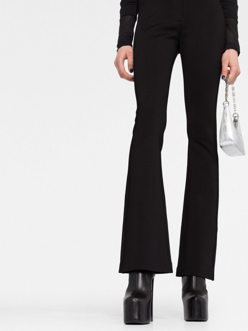 Black High-waisted Flared Trousers