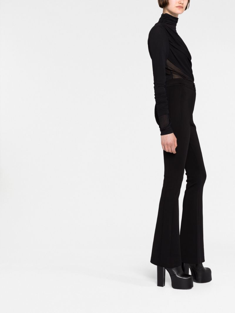 Black High-waisted Flared Trousers