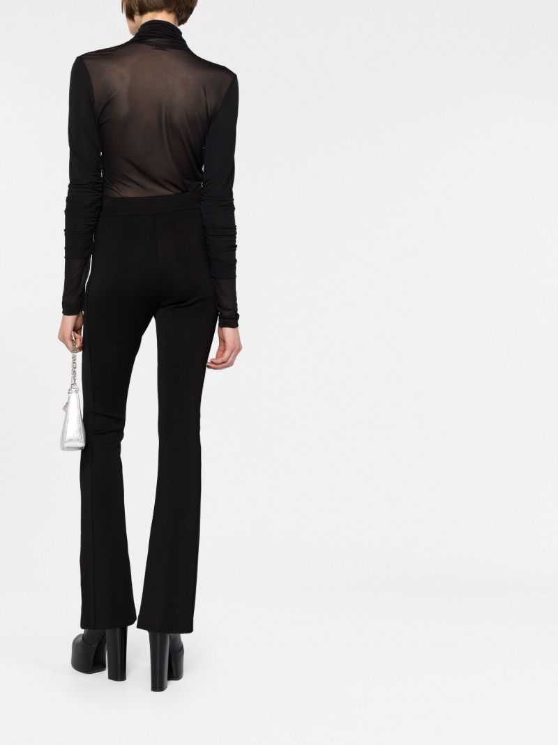Black High-waisted Flared Trousers